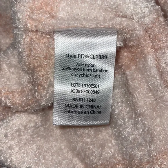 NWT Barefoot Dreams CozyChic Lite Striped Raglan Sweater Pink Cream Size Small - Picture 7 of 10